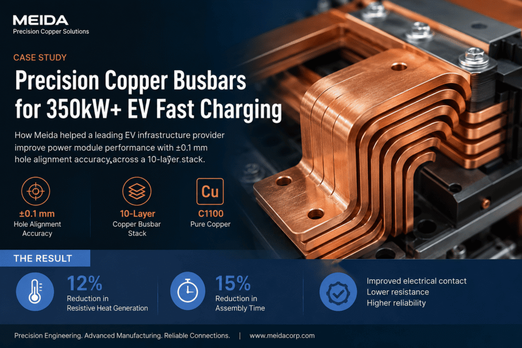 Precision Copper Busbars for 350kW+ EV Fast Charging